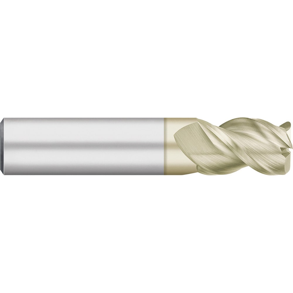 Corner Radius End Mill: 1/8" Dia, 1/4" LOC, 0.0150" Radius, 3 Flute, Solid Carbide