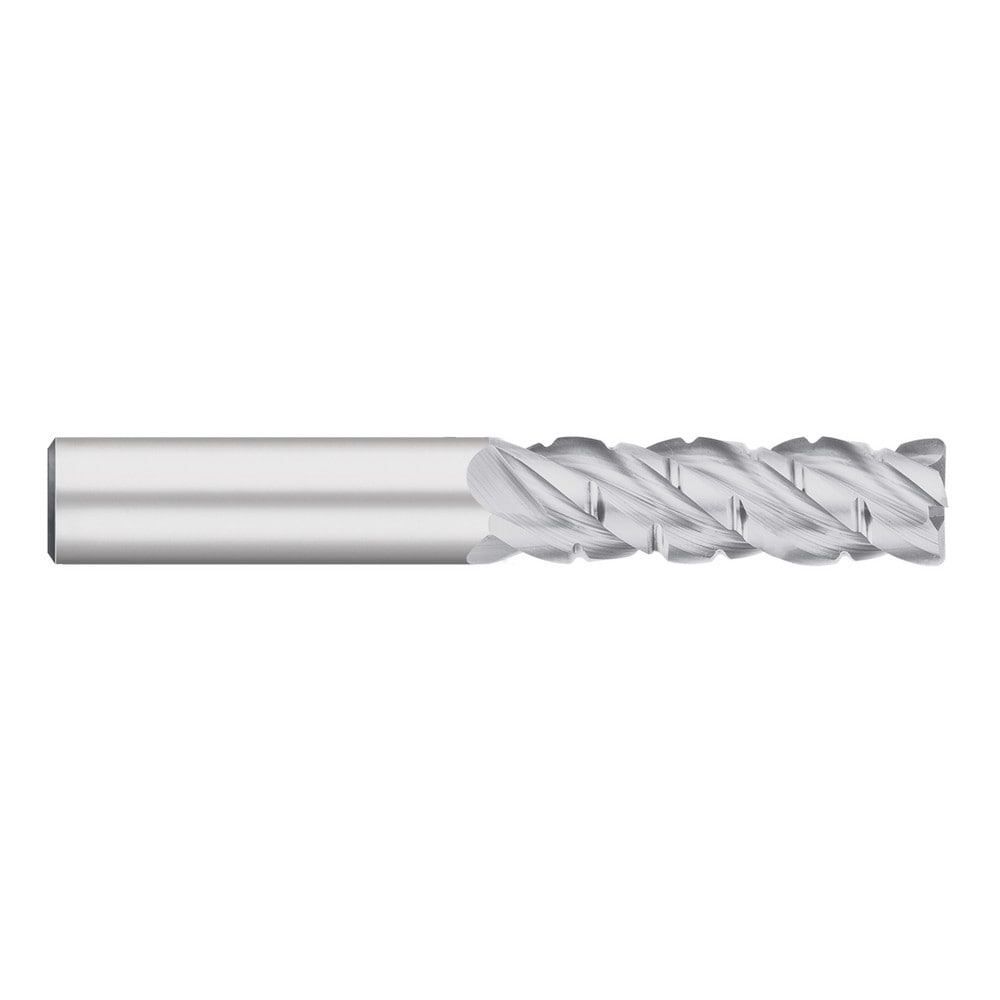 Roughing End Mill: 1/4" Dia, 4 Flute, Medium Pitch, 0.0200" Corner Radius, Single End, Solid Carbide