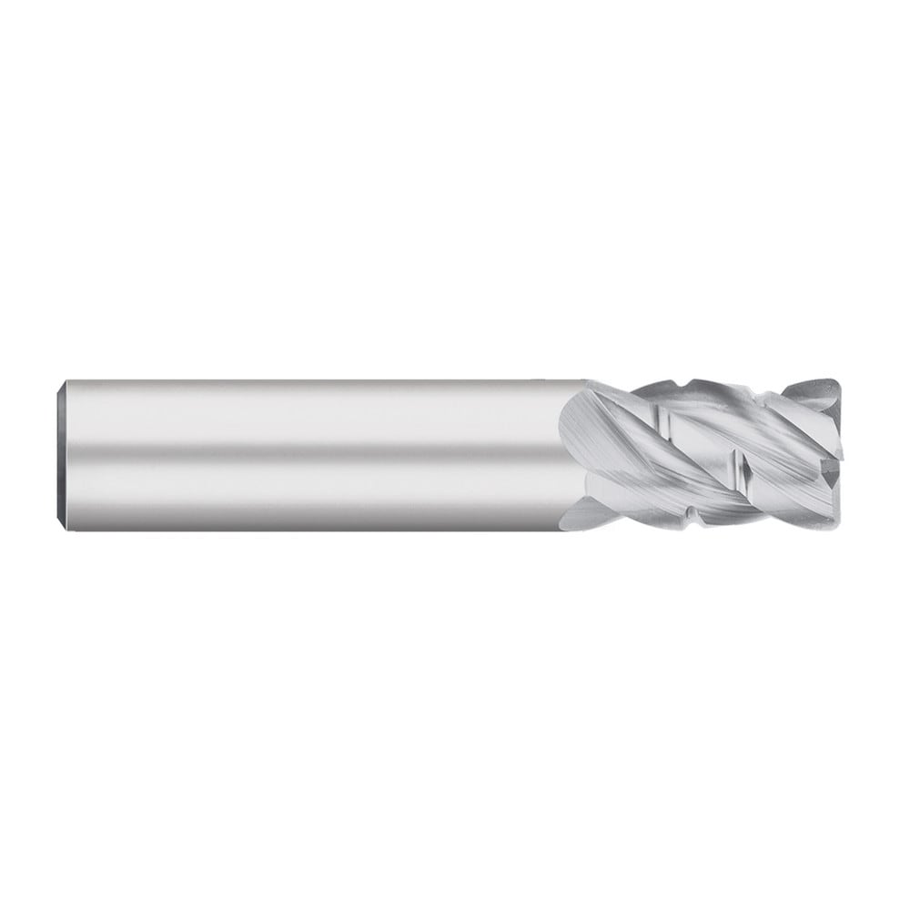 Roughing End Mill: 5/16" Dia, 4 Flute, Medium Pitch, 0.0200" Corner Radius, Single End, Solid Carbide