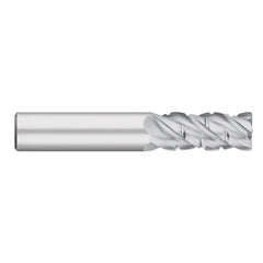 Roughing End Mill: 5/8" Dia, 4 Flute, Medium Pitch, 0.0400" Corner Radius, Single End, Solid Carbide