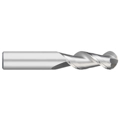 Ball End Mill: 1/4" Dia, 1-1/4" LOC, 2 Flute, Solid Carbide