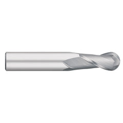 Ball End Mill: 5/32" Dia, 9/16" LOC, 2 Flute, Solid Carbide