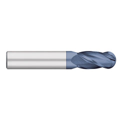 Ball End Mill: 3/16" Dia, 5/8" LOC, 4 Flute, Solid Carbide