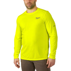 Work Shirt: General Purpose, Long Sleeve, 3X-Large, Polyester, High-Visibility Yellow