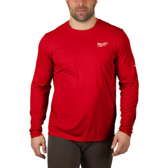 Work Shirt: General Purpose, Long Sleeve, Large, Polyester, Red