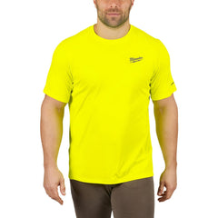 Work Shirt: General Purpose, 2X-Large, Polyester, High-Visibility Yellow