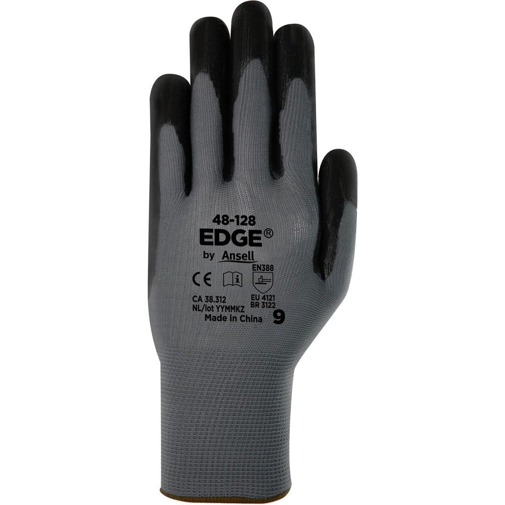 General Purpose Gloves: Edge 48-128, Size Large, Nitrile-Coated Polyester