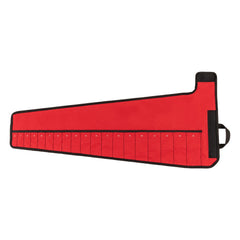 Tool Pouches & Holsters; Holder Type: Rollup Pouch; Tool Type: Metric Ratcheting Combination Wrench Pouch; Closure Type: Hook & Loop; Material: Polyester; Color: Red; Hand: Ambidextrous; Belt Included: No