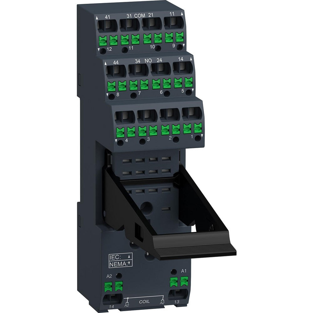 Relay Sockets; Socket Shape: Flat; Contact Form: 4CO; Terminal Type: Plug-in; Contact Amperage: 12 A, 6 A; Number Of Tiers: 0.000; Number Of Circuits Controlled: 4; Number Of Terminals: 1.000; For Switching Current: 6 A