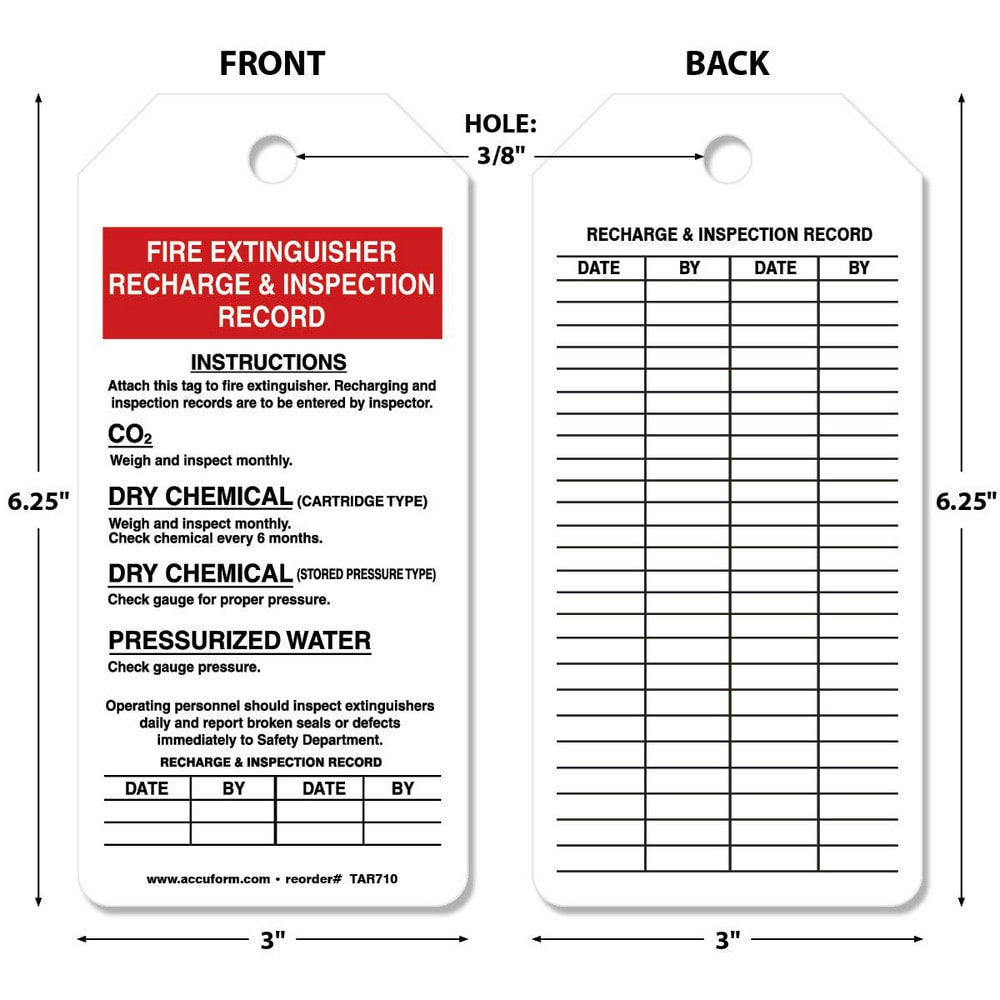 Inspection Tag: Rectangle, 6-1/4" High, Synthetic Paper, "Blank"