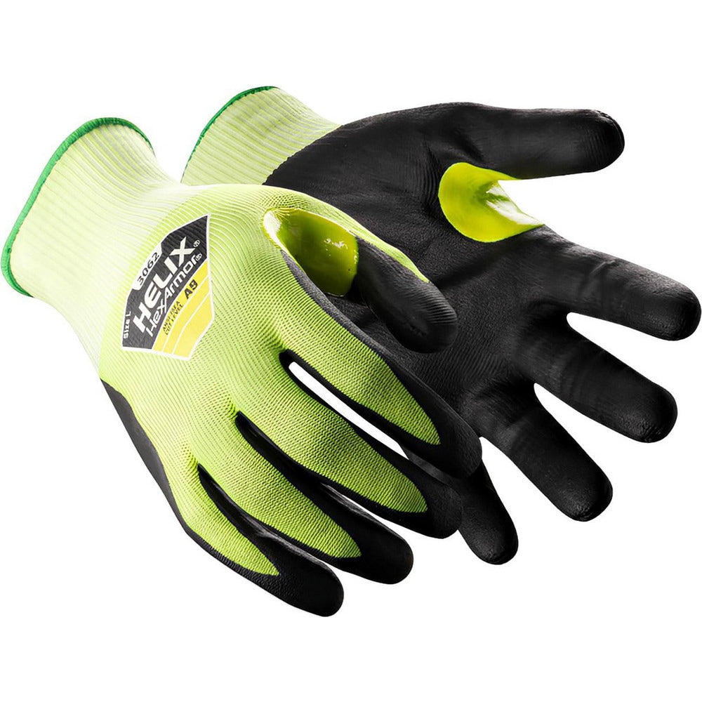 Cut, Puncture & Abrasion-Resistant Gloves: Helix Helix, Size Large, ANSI Cut A9, ANSI Puncture 4, Nitrile, HPPE Blend