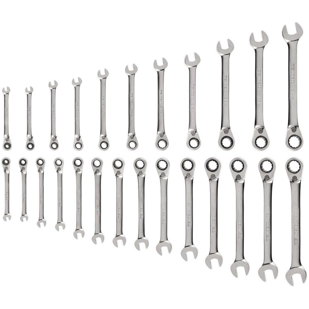 Ratchet Set & Combination Wrench Set: 25 Pc, Inch & Metric