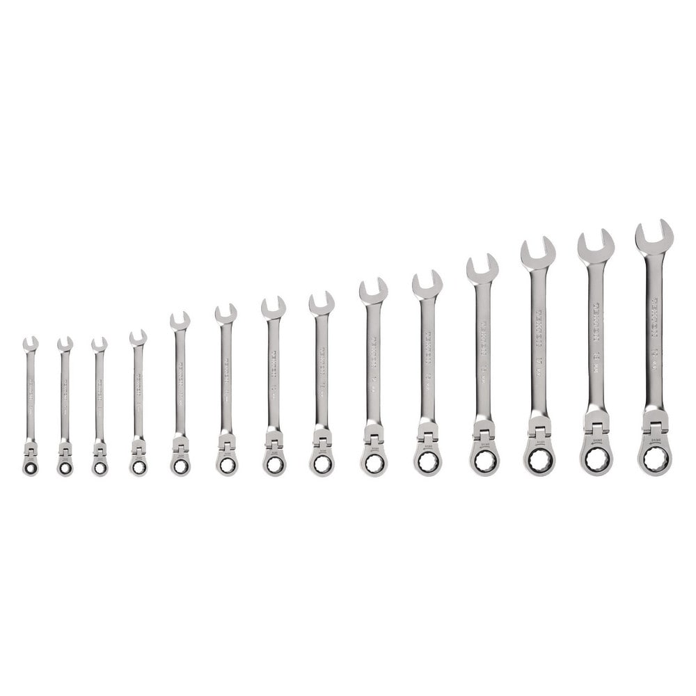 Ratchet Set & Combination Wrench Set: 14 Pc, Metric