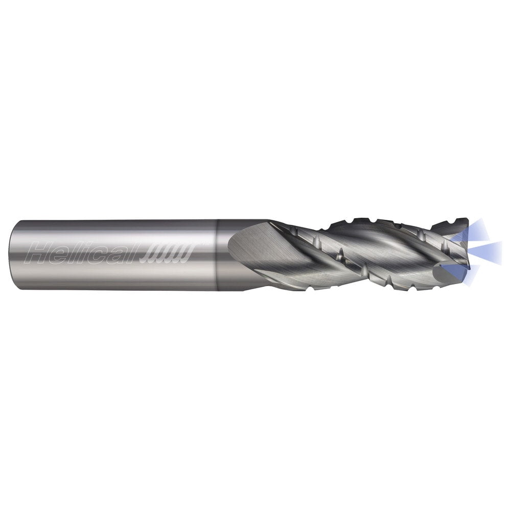 Corner Radius End Mill: 1/4" Dia, 1/2" LOC, 0.0300" Radius, 3 Flute, Solid Carbide