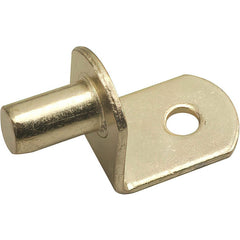 Brackets; Bracket Type: Shelf Pin; Mount Type: Insert; Length (Inch): 0.74 in; Bracket Material: Metal; Load Capacity: 154; Overall Width: 0.51 in; Finish: Brass