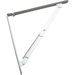 Brackets; Bracket Type: Folding Shelf Bracket; Mount Type: Screw-On; Length (Inch): 15.55 in; Bracket Material: Steel; Load Capacity: 198; Overall Width: 1.26 in; Finish: White