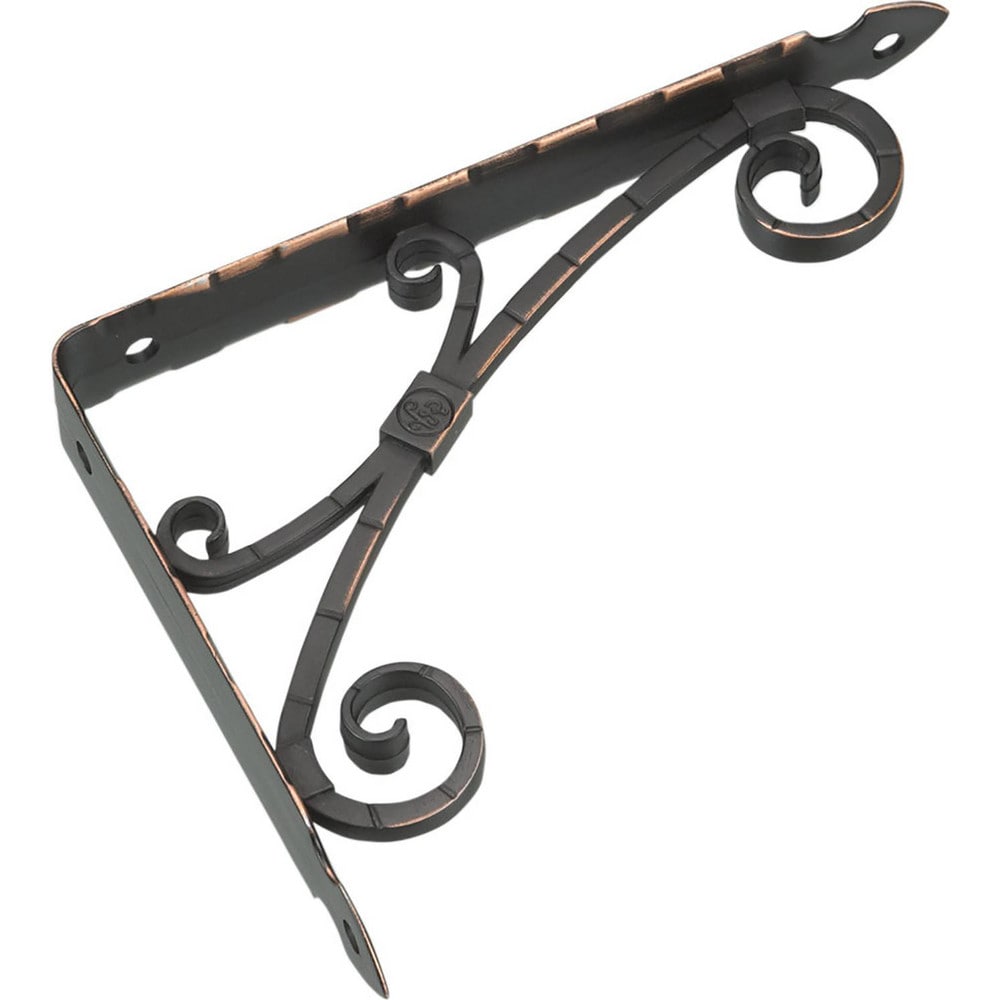 Brackets; Bracket Type: Shelf Bracket; Mount Type: Screw-On; Length (Inch): 9.13 in; Bracket Material: Aluminum; Load Capacity: 25; Overall Width: 0.98 in; Finish: Oil-Rubbed Bronze