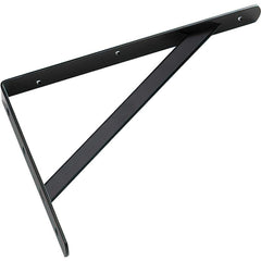 Brackets; Bracket Type: Shelf Bracket; Mount Type: Screw-On; Length (Inch): 11.75 in; Bracket Material: Steel; Load Capacity: 110; Overall Width: 1.19 in; Finish: Black