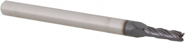 Square End Mill: 2.00 mm Dia, 6.30 mm LOC, 4 Flute, Solid Carbide