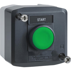 Pushbutton Control Stations; Control Station Type: Control Station; Number of Operators: 1; Legend Markings: Start; Switch Action: Spring Return; Contact Configuration: NO; Operator Type: Flush Push Button