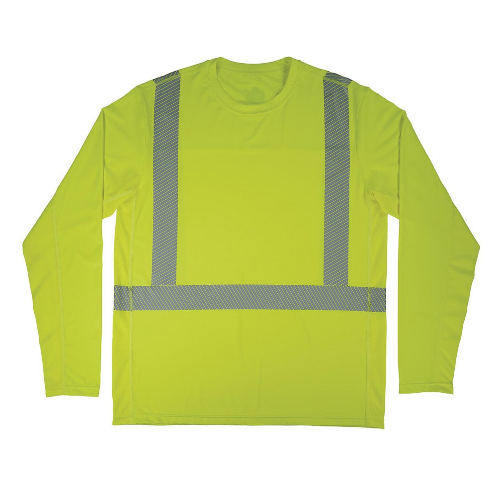 Work Shirt: Cooling Work Shirt, Long Sleeve, Small, Polyester & Spandex, Lime, 0 Pocket