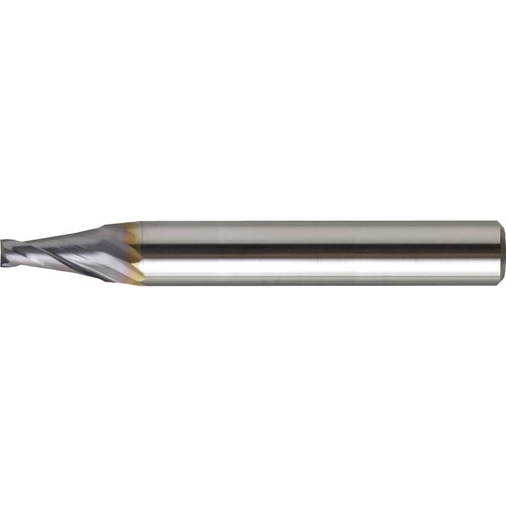 Tapered End Mill: 2 deg Angle per Side, 2.50 mm Small Dia, 8.00 mm LOC, 2 Flute, Square End