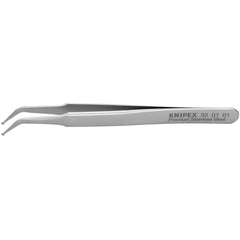 Tweezers; Tweezer Type: Assembly; Pattern: Smooth Pointed Tip and Serrated Bent Tip; Material: Stainless Steel; Tip Type: Angled; Tip Shape: Pointed; Overall Length (Inch): 4-1/2; Grip Style: Smooth