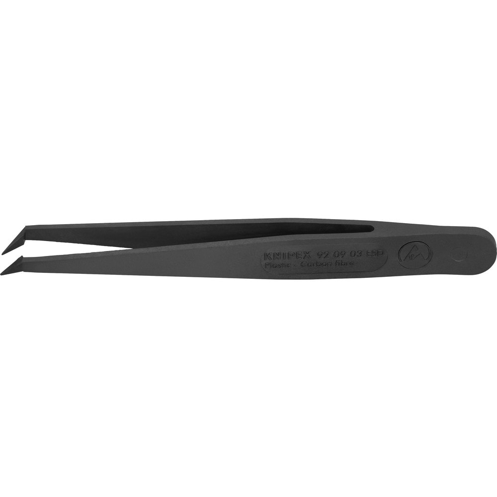 Tweezers; Tweezer Type: ESD Safe; Pattern: Smooth Pointed Tip and Serrated Bent Tip; Material: Plastic; Tip Type: Pointed, Angled; Tip Shape: Pointed; Overall Length (Inch): 4-1/2; Grip Style: Smooth