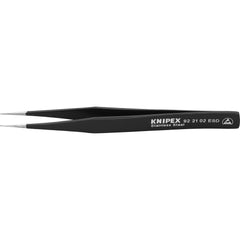 Tweezers; Tweezer Type: ESD Safe; Pattern: Smooth Pointed Tip and Serrated Bent Tip; Material: Stainless Steel; Tip Type: Pointed; Tip Shape: Pointed; Overall Length (Decimal Inch): 5; Grip Style: Smooth