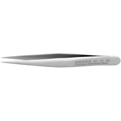 Tweezers; Tweezer Type: Fine Point; Pattern: Smooth Pointed Tip and Serrated Bent Tip; Material: Stainless Steel; Tip Type: Extra Fine; Tip Shape: Pointed; Overall Length (Inch): 2-3/4; Grip Style: Smooth