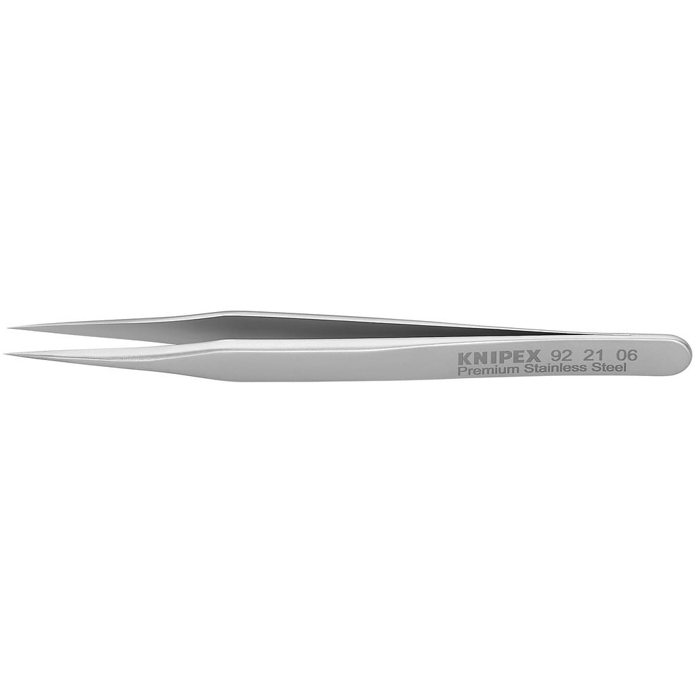 Tweezers; Tweezer Type: Fine Point; Pattern: Smooth Pointed Tip and Serrated Bent Tip; Material: Stainless Steel; Tip Type: Extra Fine; Tip Shape: Pointed; Overall Length (Inch): 3-1/4; Grip Style: Smooth