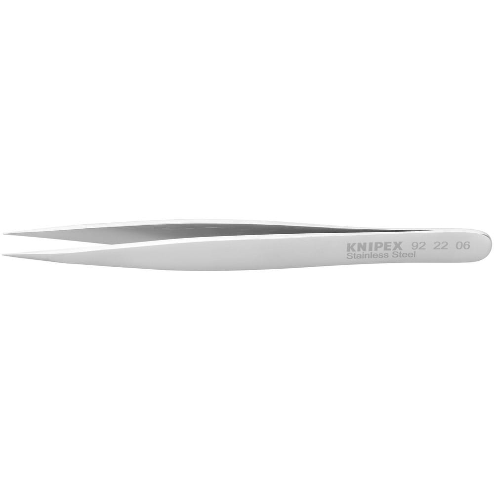 Tweezers; Tweezer Type: Fine Point; Pattern: Smooth Pointed Tip and Serrated Bent Tip; Material: Stainless Steel; Tip Type: Extra Fine; Tip Shape: Pointed; Overall Length (Inch): 4-3/4; Grip Style: Smooth