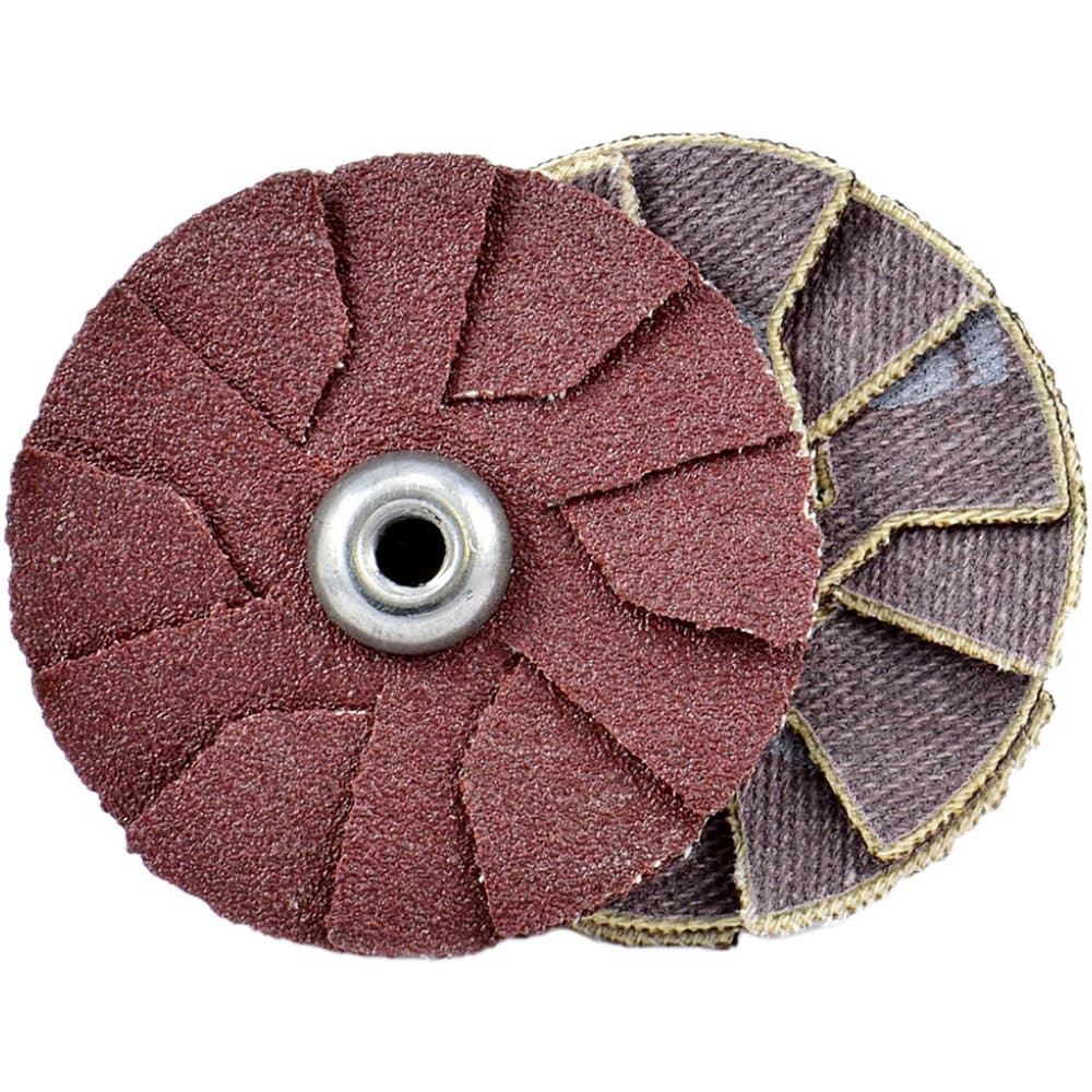 Slotted Overlap Discs; Abrasive Type: Coated; Disc Diameter (Inch): 1-1/4; Overlap Disc Type: Outward; Abrasive Material: Aluminum Oxide; Grit: 100; Eyelet Size: 8-32; Grade: Medium