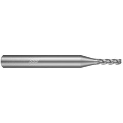 Corner Radius End Mill: 0.0313" Dia, 3/32" LOC, 0.0050" Radius, 3 Flute, Solid Carbide