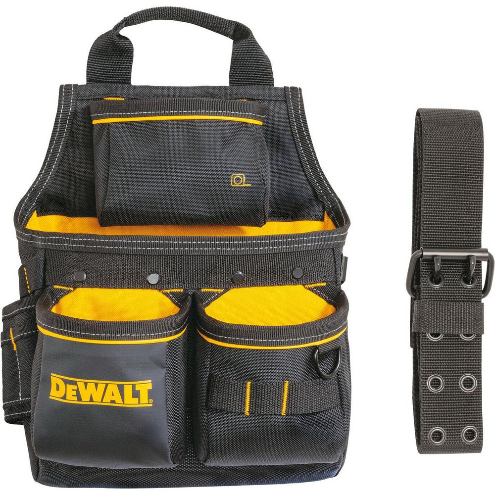 Tool Pouches & Holsters; Holder Type: Tool Pouch; Tool Type: Hammer, Screw Driver, Speed Square, Tape Measure; Closure Type: Buckle; Material: Polyester; Color: Yellow, Black; Hand: Neutral; Belt Included: Yes