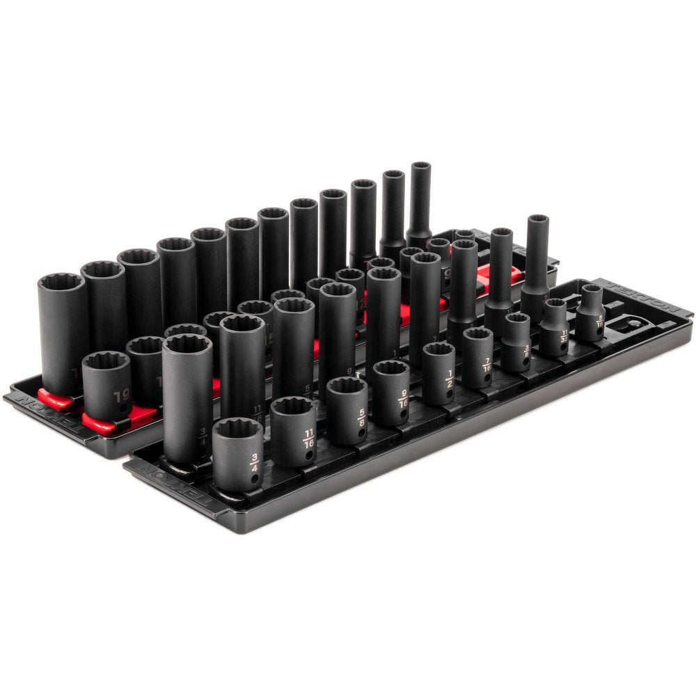 Deep Standard Impact Socket Set Socket Set: 42 Pc, 0.3125 to 0.75" Socket