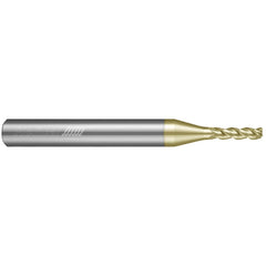 Corner Radius End Mill: 3/16" Dia, 5/16" LOC, 0.0300" Radius, 3 Flute, Solid Carbide