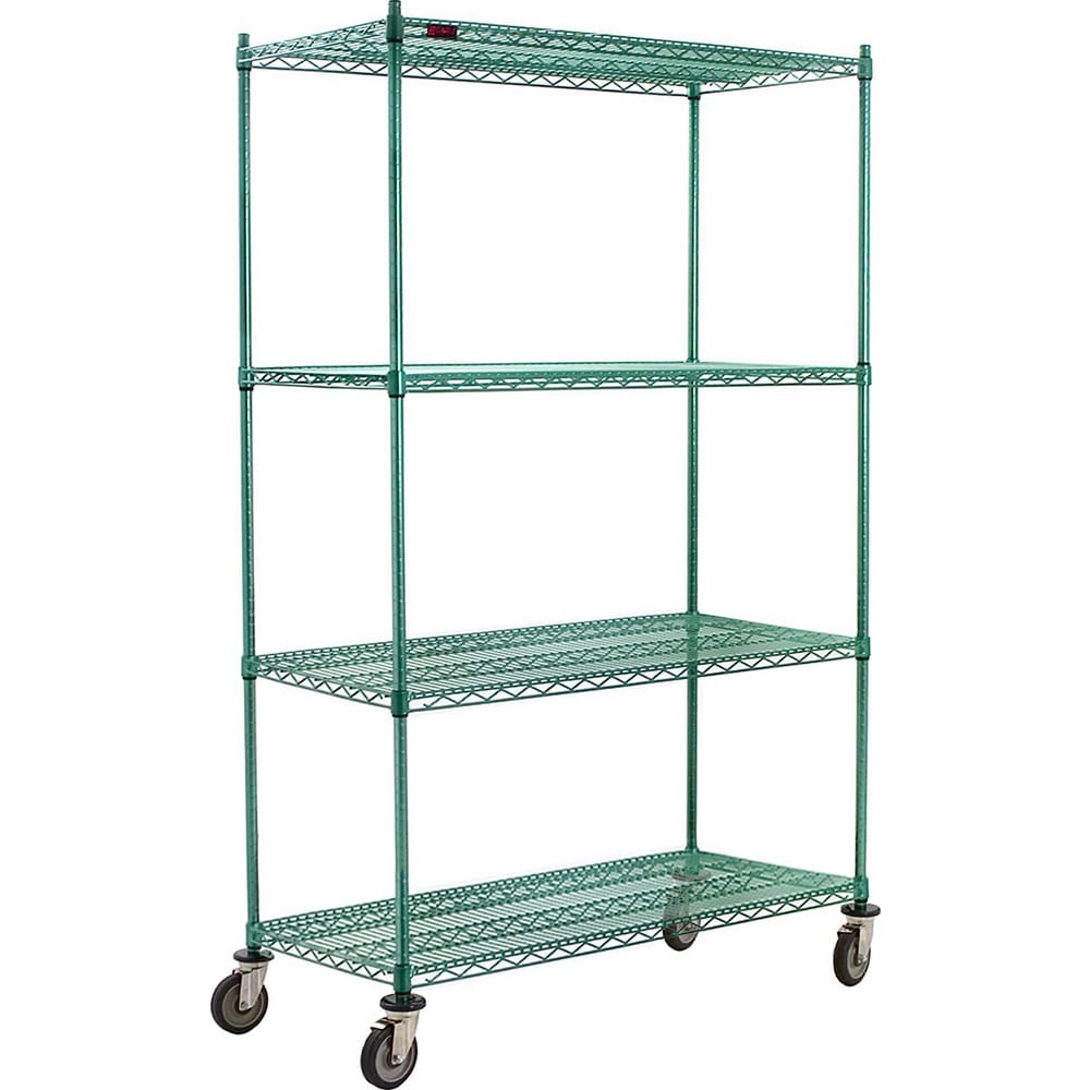 Wire Shelving; Shelving Type: Mobile Wire Shelving; Shelf Type: Adjustable; Adjustment Type: Split Sleeve; Shelf Capacity: 600; Mobility: Mobile; Depth (Inch): 24; Height (Inch): 74; Width (Inch): 60; Wire Shelving Material: Antimicrobial Steel