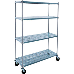 Wire Shelving; Shelving Type: Mobile Upright with Polymer Mat; Shelf Type: Adjustable; Adjustment Type: Split Sleeve; Shelf Capacity: 600; Mobility: Mobile; Depth (Inch): 24; Height (Inch): 74; Width (Inch): 60; Wire Shelving Material: Steel