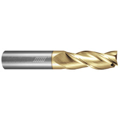 Square End Mill: 1/4" Dia, 1" LOC, 3 Flute, Solid Carbide