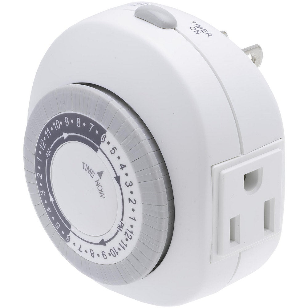 Electrical Timers & Timer Switches; Switch Type: Mechanical Timer Switch; Recommended Environment: Indoor; Timing Range: 24 h; Minimum On/Off Time: 30 min; Voltage: 120.00; Amperage: 15.0000