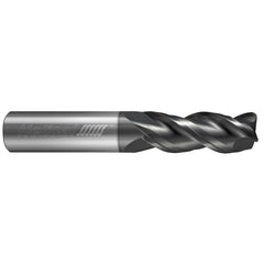 Corner Radius End Mill: 1" Dia, 1-1/4" LOC, 0.0300" Radius, 3 Flute, Solid Carbide