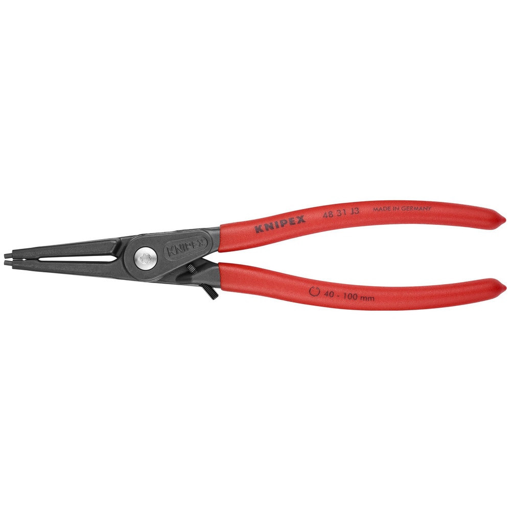 Retaining Ring Pliers; Type: Precision Internal Snap Ring Pliers; Tip Angle: 0; Ring Diameter Range (Inch): 1-37/64 to 3-15/16; Overall Length (Decimal Inch): 9.0000