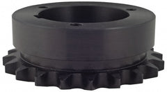 Bushed Roller Chain Sprocket: 17 Teeth, 1/2" Pitch, 1-1/2" Bore Dia