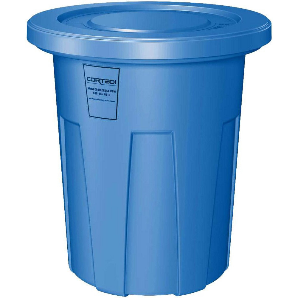 Trash Cans & Recycling Containers; Product Type: Trash Can; Type: Cortech Cobra Trash Can; Container Capacity: 35 Gallons; Container Shape: Round; Lid Type: No Lid; Container Material: Polyethylene; Color: Blue; Material: Plastic