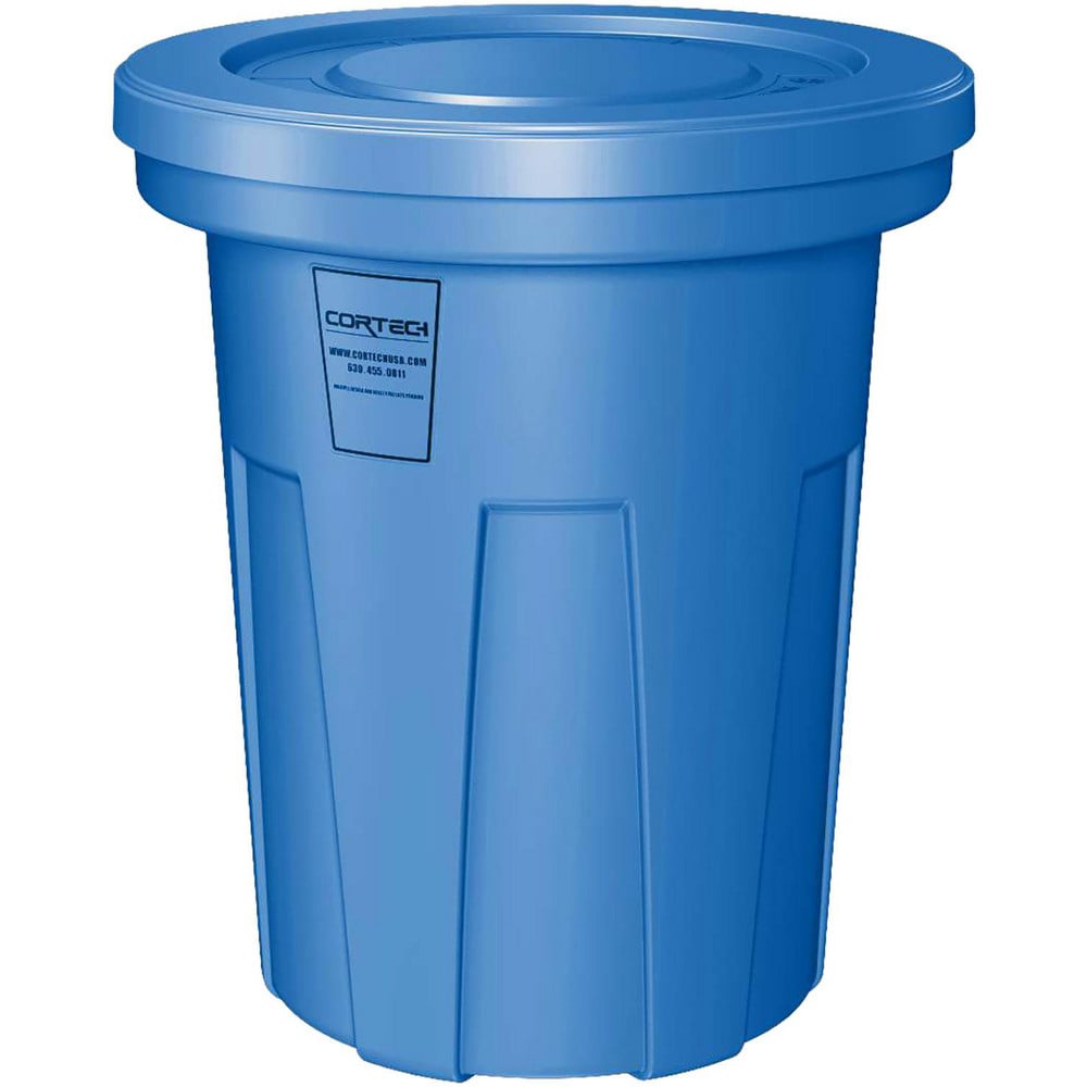 Trash Cans & Recycling Containers; Product Type: Trash Can; Type: Cortech Cobra Trash Can; Container Capacity: 40 Gallons; Container Shape: Round; Lid Type: No Lid; Container Material: Polyethylene; Color: Blue; Material: Plastic