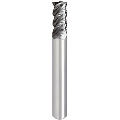 Roughing End Mill: 10.00 mm Dia, 4 Flute, Variable Pitch, 0.50 mm Corner Radius, Single End, Solid Carbide, Chipbreaker