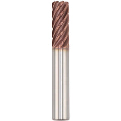 Corner Radius End Mill: 1/2" Dia, 1-1/2" LOC, 0.0300" Radius, 7 Flute, Solid Carbide