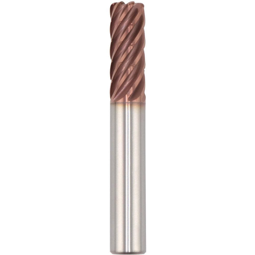 Corner Radius End Mill: 5/8" Dia, 2-1/2" LOC, 0.0600" Radius, 7 Flute, Solid Carbide