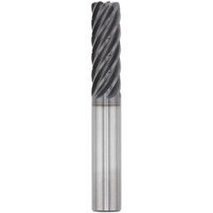 Corner Radius End Mill: 16.00 mm Dia, 64.00 mm LOC, 0.50 mm Radius, 7 Flute, Solid Carbide